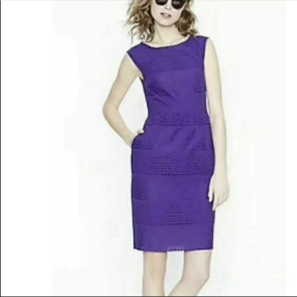 J. Crew purple eyelet dress